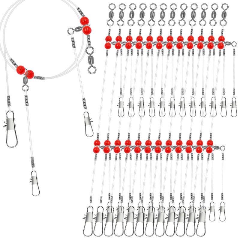 YOTO Fishing Leaders,Saltwater Tackle Rig with Swivels Snap, High-Strength Fishing Wire Gear Equipment for Lures Bait Or Hooks,1Arm and 2Arm - Image 1